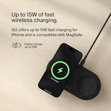 Belkin 2-in-1 Wireless Charging Pad w/ Qi2 15W + Additional USB-C Port - MagSafe-Compatible Charger, Charging Station for iPhone 16 & 15 Series, Samsung Galaxy S25 Series, AirPods, & More - Black Black 2 in 1 Pad (New)