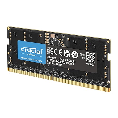 Crucial 64GB DDR5 RAM 5600MHz (or 5200MHz or 4800MHz) Laptop Memory, SODIMM 262-Pin, Compatible with Latest Intel Core Ultra and AMD Ryzen 8000 & Above – CT64G56C46S5