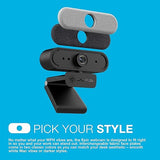 JLab Epic Cam USB HD Webcam, Black with Optional White Face Plate, Full 2k/30 FPS, 5 Megapixels, Auto-Focus, Dual Omni-Directional Microphones, Adjustable Zoom and Exposure Levels