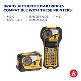 Brady M21 Series Pre-Sized Self Laminating Vinyl Wraps 0.75 in H x 1 in W BK/WH