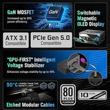 ASUS ROG Thor 1200W Platinum III PSU (80 Plus Platinum Certified, ATX 3.1, GaN MOSFET, GPU-First Intelligent Voltage Stabilizer, Magnetic OLED Display, Turbo Mode, 10-Year Warranty)