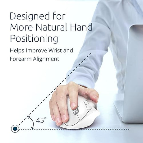 Kensington TB550 Wireless Trackball Mouse, Rechargeable Battery, Bluetooth(LE) & 2.4GHz Wireless Connections, Ergonomic Design, 4D Scroll Wheel, 128-bit AES Encryption, White-Silver (K72180WWVN) White/Silver