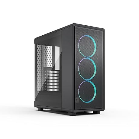 Fractal Design Epoch Black RGB - Tempered Glass Light Tint- High Airflow PC Gaming Case - Mesh Front Panel - Three Momentum 12 RGB Fans Included - Spacious Interior - ATX/mATX/ITX Support