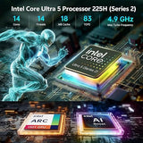 Asus NUC 15 Pro NUC15CRKV7 Barebone System - Mini PC - Intel Core Ultra 7 265H - Intel Chip - 96 GB DDR5 SDRAM DDR5-6400/PC5-51200 Maximum RAM Support - 2 Total Memory Slots - NVMe Controller - Intel 64GB RAM | 2TB SSD Ultra 5 225H-Black
