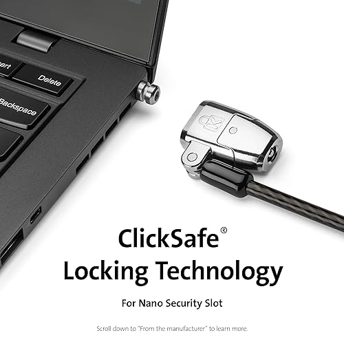 Kensington ClickSafe® 2.0 Keyed Laptop Lock for Nano Security Slot (K68101WW)