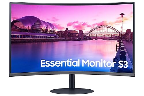 SAMSUNG 27-Inch S39C Series FHD Curved Gaming Monitor, 75Hz, AMD FreeSync, Game Mode, Advanced Eye Comfort, Frameless Display, Built in Speakers, Slim Metal Stand, LS27C394EANXGO, 2023, Black