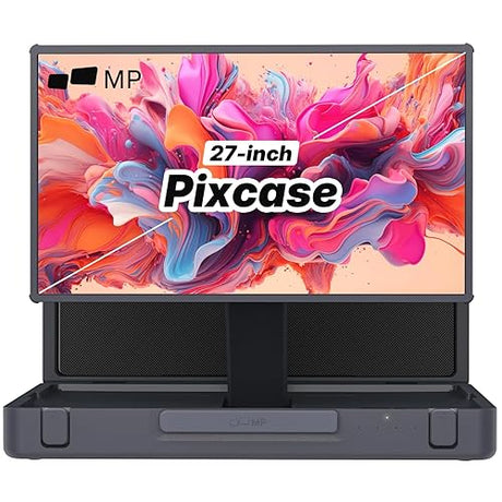 MP Mobile Pixels 27 Pixcase Computer Monitor, 1080P Touchscreen with 16GB RAM, Google Play Access, 40W Speakers, Compact Suitcase Design, Gamepad & Remote Included, Windows/Mac/Switch/Consoles