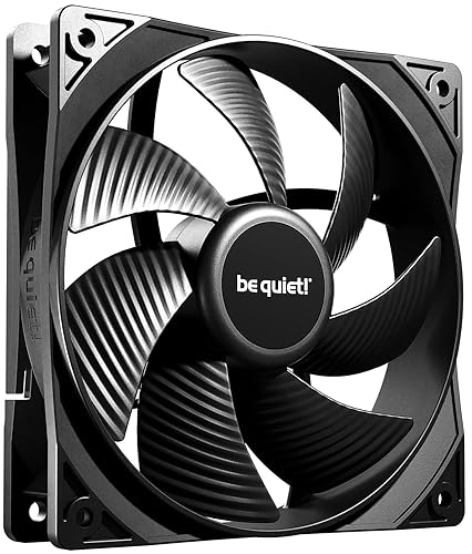 be quiet! Pure Wings 3 120mm PWM Fan, high Maximum Speed, Low Minimum Speed, optimised Fan Frame, exceptionally high air Pressure, Very Quiet Operation, Rifle Bearing, BL105 1 Count (Pack of 1) PW 3 120MM PWM