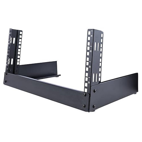 StarTech.com 2-Post 4U Desktop Server Rack, Small Open Frame 19in Computer Rack, Compact Network Rack for AV / Studio / Data / IT Equipment, Free Standing Two-Post Home/Office Rack (RK4OD) 9.3" x 19.7" x 11.5"