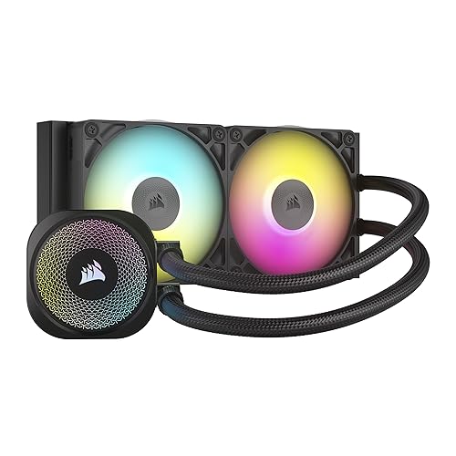 Corsair iCUE Link Titan 240 RX RGB Liquid CPU Cooler – 240mm AIO – 2X RX120 RGB Fans Included – Fits Intel LGA 1851/1700, AMD AM5/AM4 – iCUE Link System Hub Included – Black Black 240mm AIO