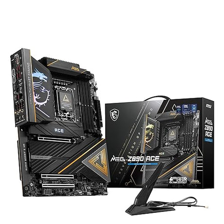 MSI MEG Z890 ACE Gaming Motherboard (Support Core Ultra Series 2 Intel Processors, LGA 1851, DDR5, PCIe 5.0, M.2, SATA, 5Gbps LAN, USB Type-C, Wi-Fi 7, Bluetooth 5.4, Thunderbolt 4, ATX)