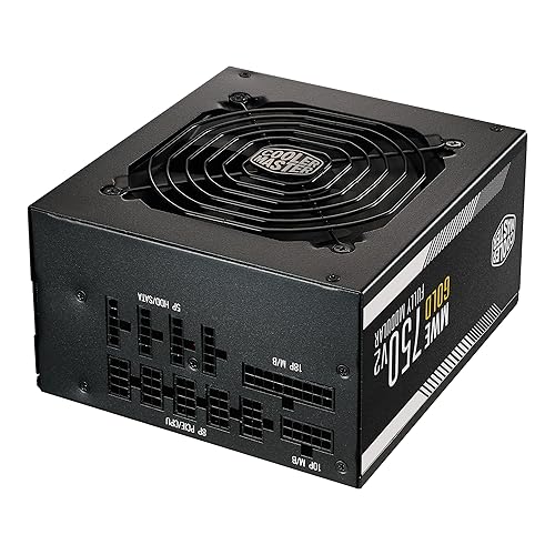 Cooler Master MWE Gold 750 V2 Fully Modular, 750W, 80+ Gold Efficiency, Quiet HDB Fan, 2 EPS Connectors, High Temperature Resilience, 5 Year Warranty, gold v2