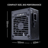 Lian Li SP850 Gold - 850 Watt SFX Form Factor Power Supply with Native 12V-2x6 Cable - Low Noise - 80 Plus Gold Efficiency - ATX 3.1 & PCIe 5.0 Compliant - 92mm FDB Fan - 10-Year - Black (SP850G.B) Gold 850W (V2) Black