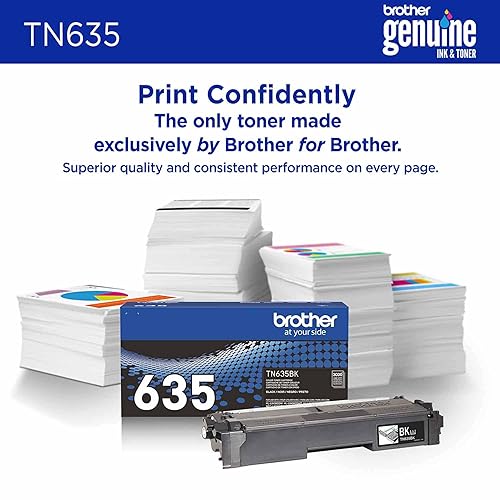 Brother Genuine TN635BK Standard Yield Black Toner Cartridge, 1 Pack