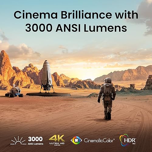 BenQ TK705STi 4K HDR Short Throw Projector, 3000 ANSI Lumens, Google TV, Netflix, Low Input Lag, Auto Image Adjustment, Bluetooth, HDMI 2.1, 150 Big Screen, MEMC, HDR10+, Compact Living Room Setup