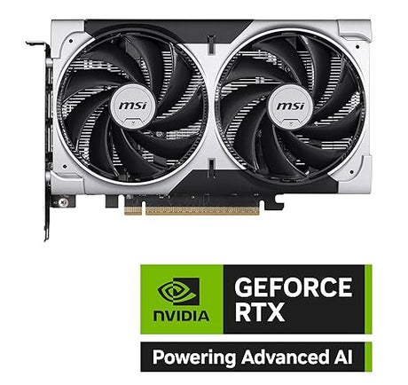 MSI Gaming RTX 5050 8G Ventus 2X OC Graphics Card (8GB GDDR6,128-bit, Extreme Performance: 2617 MHz, DisplayPort x3 2.1a, HDMI 2.1b, NVIDIA Blackwell Architecture)