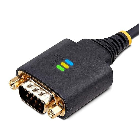 StarTech.com 6.6ft/2m USB to Serial Adapter Cable, COM Retention, FTDI, USB-A to DB9 RS232, Interchangeable DB9 Screws/Nuts