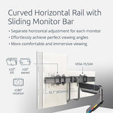 Kensington SmartFit K58272WW Dual Monitor Arm, Adjustable Gas Spring Monitor Arm, Ergonomic Computer PC Screen Stand, Handle for 19-32 Inch Monitors (9 kg Each), VESA 75/100 mm, 360° Rotation Black 2 Monitore mit Griff