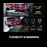 MSI MAG MT201 - Premium Heavy Duty Single Monitor Stand Arm, Supports 17-49 Screens and 44 lbs, VESA Compatible, Adjustable Spring Assisted Mount, Clamp & Grommet, Quick Release Plate - Black
