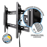 SANUS Outdoor TV Mount for 37 to 95 TVs - Weatherproof Tilting Mount with Corrosion Resistant Coating & Stainless Steel Hardware - Tool-Free Tilt & 3 Step Install