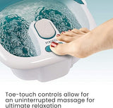 HoMedics Bubble Spa Elite Footbath, 2-in-1 removable pedicure center, Toe-touch control, Easy tote handle no-splash, FB-450H