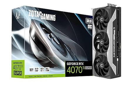 ZOTAC Gaming GeForce RTX 4070 Ti Super Solid OC DLSS 3 16GB GDDR6X 256-bit 21Gbps PCIE 4.0 Gaming Graphics Card, IceStorm 2.0 Advanced Cooling, ZT-D40730RC-10P