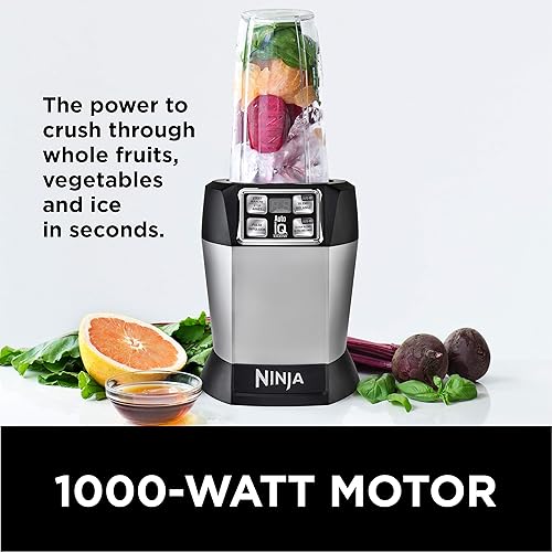 Ninja BL481C Nutri-Ninja Auto-iQ Technology Blender, 1000W (Canadian Version),Silver