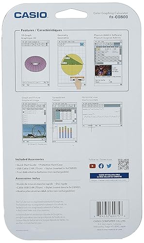 Casio fx-CG500 Graphing Calculator – Touchscreen with Stylus | CAS Functionality, Drag-and-Drop | Ideal for Advanced Math, Calculus & Engineering
