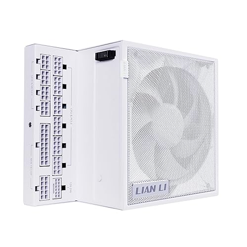 Lian Li Edge Series - 850W Full Modular Power Supply - Gold - ATX 3.1 - PCIE 5.1 Support - 12V-2x6 Connector - L-Shape Design for Dual Chamer Case - Without USB/Fan Hub - White (EG0850G.W) 850W Gold ATX White