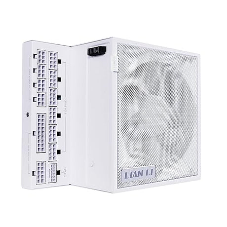 Lian Li Edge Series - 850W Full Modular Power Supply - Gold - ATX 3.1 - PCIE 5.1 Support - 12V-2x6 Connector - L-Shape Design for Dual Chamer Case - Without USB/Fan Hub - White (EG0850G.W) 850W Gold ATX White