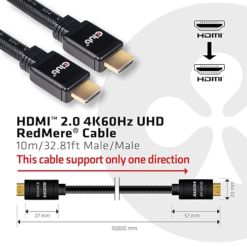 Club3D HDMI 2.0 4K 60Hz UHD Cable 10M/32.8Ft Male (CAC-2313)
