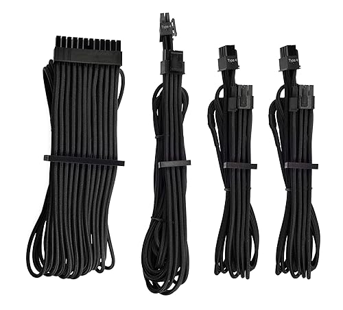 Corsair CP-8920215 Premium Individually Sleeved PSU Cables Starter Kit – Red, 2 Year Warranty Black