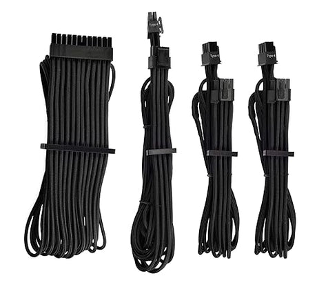 Corsair CP-8920215 Premium Individually Sleeved PSU Cables Starter Kit – Red, 2 Year Warranty Black