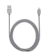 iStore Braided Lightning Aluminum Sync/Charge Cable, 4 Feet Length, Durable Apple Standards, Space Gray (ACC994CAI)