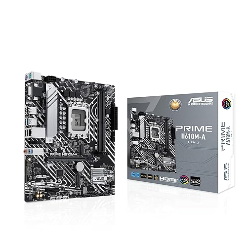 ASUS Prime H610M-A-CSM Intel® H610 (LGA 1700) CSM Business mATX Motherboard, with PCIe 4.0, 2X M.2, DDR5, 1GbE LAN, DP, HDMI™, VGA, USB 3.2 Gen 2 Ports, ASUS Control Center Express IT Management
