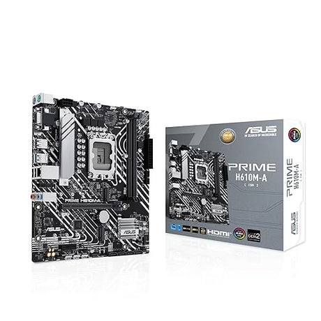 ASUS Prime H610M-A-CSM Intel® H610 (LGA 1700) CSM Business mATX Motherboard, with PCIe 4.0, 2X M.2, DDR5, 1GbE LAN, DP, HDMI™, VGA, USB 3.2 Gen 2 Ports, ASUS Control Center Express IT Management