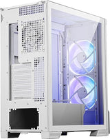 MSI MPG Velox 300R Airflow PZ White - Mid-Tower Gaming PC Case - Tempered Glass Side Panel - 3 x 120mm ARGB Fans - Liquid Cooling Support up to 360mm Radiator - Mesh Panel for Optimized Airflow