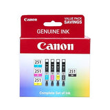 Canon CLI-251 BK/CMY 4 PK Value Pack Ink for Canon Inkjet Printers Canon CLI-251 4 Pack