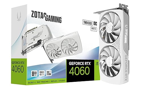 ZOTAC Gaming GeForce RTX 4060 8GB Twin Edge OC White Edition DLSS 3 8GB GDDR6 128-bit 17 Gbps PCIE 4.0 Compact Gaming Graphics Card, ZT-D40600Q-10M