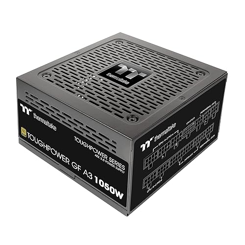 Thermaltake Toughpower GF A3 ATX 3.0 1050W 80+ Gold Full Modular SLI/Crossfile Ready Power Supply; PCIe Gen.5 600W 12VHPWR Connector Included; PS-TPD-1050FNFAGU-L; 10 Year Warranty