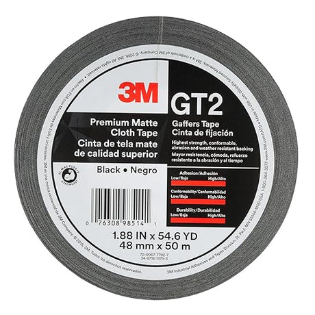 3M 98514 Tape GT2 48 mmx50 M 11 mil, GT2, Black