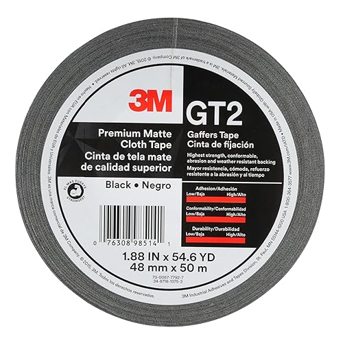 3M 98514 Tape GT2 48 mmx50 M 11 mil, GT2, Black