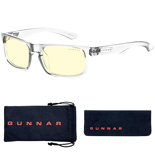 GUNNAR Optiks ENI-07601 Enigma Computer Glasses-Block Blue Light, Anti-Glare, Minimize Digital Eye Strain-Prevent Headaches, Reduce Eye Fatigue and Sleep Better Amber Lens Amber