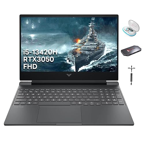 HP Victus 15.6 144Hz FHD Gaming Laptop | Intel i5-13420H, GeForce RTX 3050, 16GB RAM, 1TB PCIe SSD | Backlit Keyboard, Webcam, Wi-Fi 6, Win 11 | Mica Silver, 1TB Docking Station Set 16GB | 1TB PCIe SSD