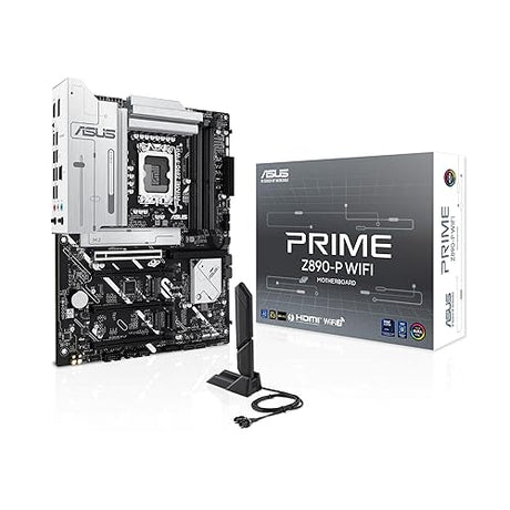 ASUS PRIME Z890-P WIFI Z890 LGA 1851 ATX motherboard, Intel® Core™ Ultra Series 2 Ready, Advanced AI PC-ready, 14+1+1+2 power stage, DDR5, PCIe® 5.0, Thunderbolt™ 4 USB Type-C®, 4x M.2, Wi-Fi 7, 2.5Gb