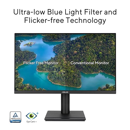 ASUS 27” 1080P Business Monitor (VA279QGS) – IPS, Full HD, Frameless, 120Hz, Adaptive-Sync, 1ms, HDMI, DisplayPort, VGA, Eye Care, Low Blue Light, Ergonomic, VESA Wall Mountable, 3 yr Warranty