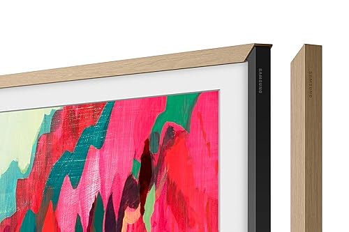 SAMSUNG 75-inch The Frame Customizable Bezel - Modern Teak (VG-SCFF75TKBZA) [Canada Version] (Compatible with All Frame Models 2021 Onwards) 75 inch Modern Teak Wood