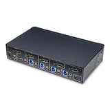 StarTech.com 4-Port DisplayPort KVM Switch, Single 4K 60Hz Monitor, 6X USB Ports, Hotkey Switching, TAA Compliant