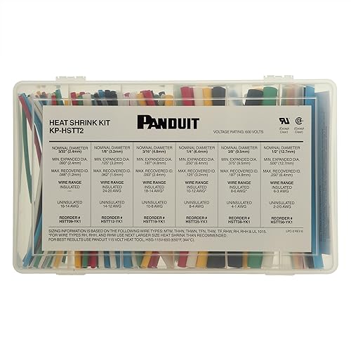 Panduit KP-HSTT2 Cross Linked Polyolefin Heat Shrink Kit, Multi Color