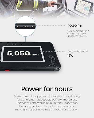 SAMSUNG Galaxy Tab Active3 Enterprise Edition 8” Rugged Multi Purpose Tablet |64GB & WiFi & LTE (Unlocked) | Biometric Security (SM-T577UZKDN14), Black 64 GB WiFi/LTE Unlocked